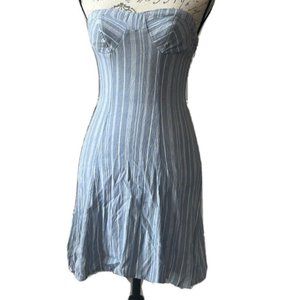 American Eagle Outfitters Strapless Dress Blue And White Stripe Corset